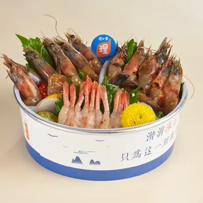 生腌虾三拼